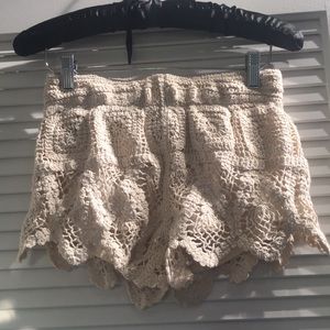 Nude lace shorts